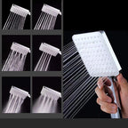 Contemporary Showerhead Square Handheld Showerhead in Silver