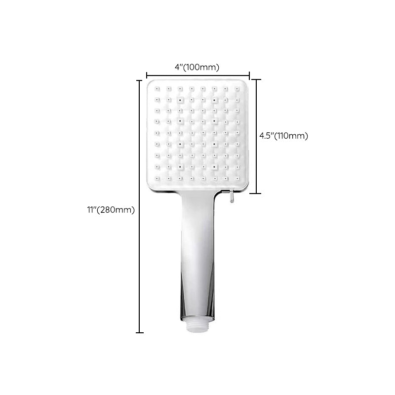 Contemporary Showerhead Square Handheld Showerhead in Silver