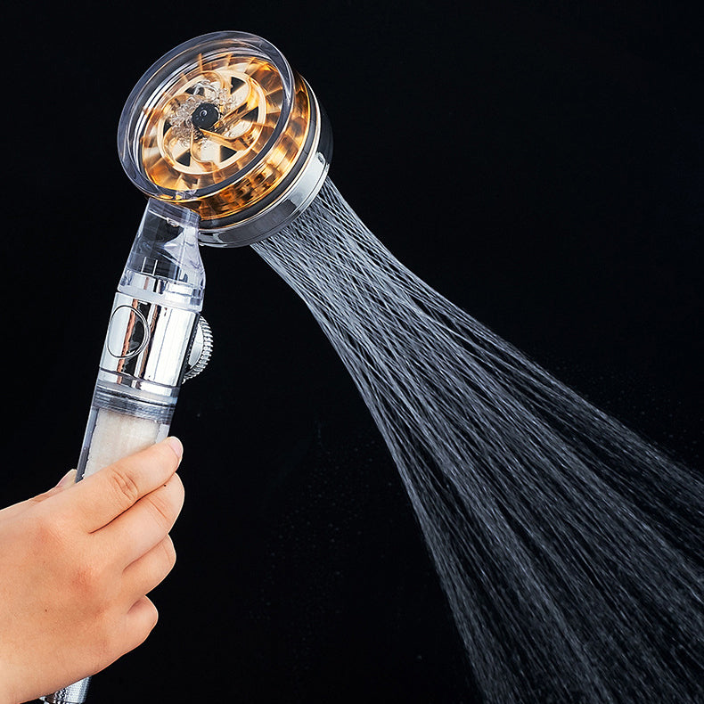 Contemporary Handheld Supercharged Showerhead Round Turbo Spray Head