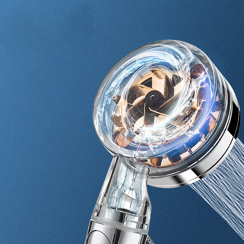 Contemporary Handheld Supercharged Showerhead Round Turbo Spray Head