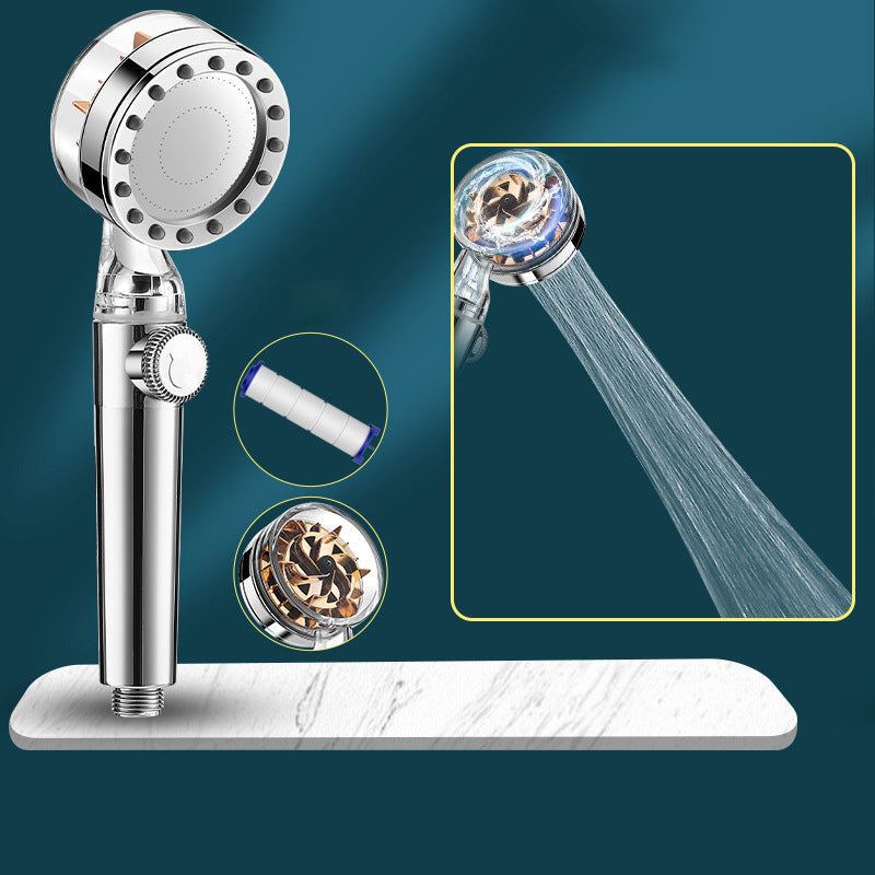 Contemporary Handheld Supercharged Showerhead Round Turbo Spray Head
