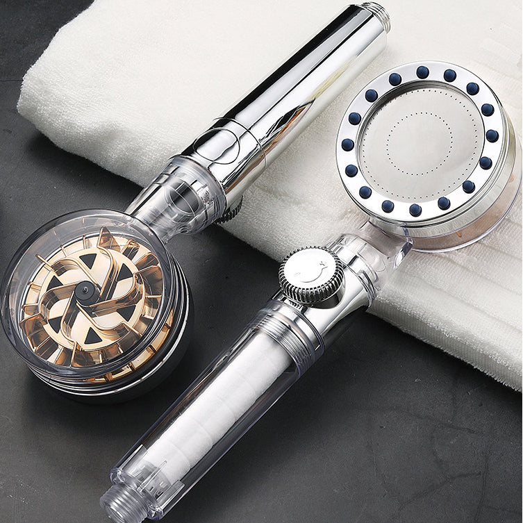 Contemporary Handheld Supercharged Showerhead Round Turbo Spray Head
