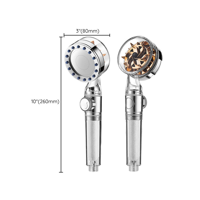 Contemporary Handheld Supercharged Showerhead Round Turbo Spray Head