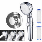 Modern Handheld Supercharged Showerhead Round 3 Setting Spray Head