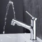 Contemporary sink faucet pull-out basin tap with lever handle