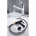 Contemporary sink faucet pull-out basin tap with lever handle