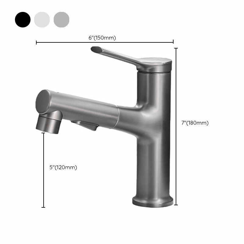 Contemporary sink faucet pull-out basin tap with lever handle