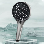 Plastic Hand Shower Round Handheld Showerhead with Self-Cleaning