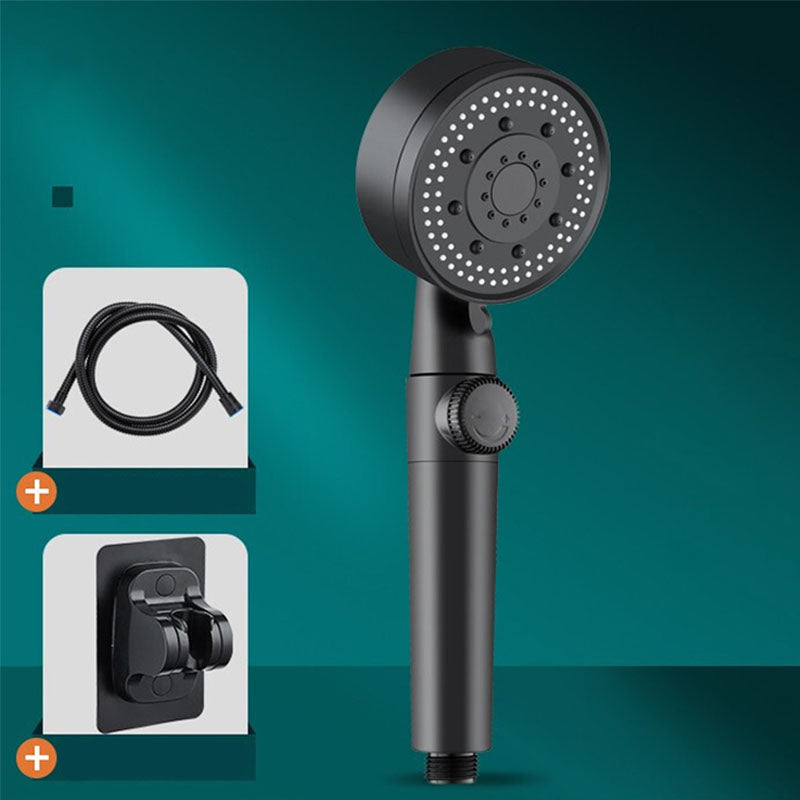 Contemporary Shower Head Combo Hand Shower Plastic Wall Mount Black Shower Head