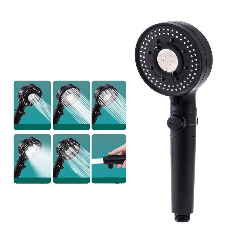 Contemporary Shower Head Combo Hand Shower Plastic Wall Mount Black Shower Head