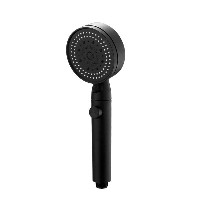 Contemporary Shower Head Combo Hand Shower Plastic Wall Mount Black Shower Head