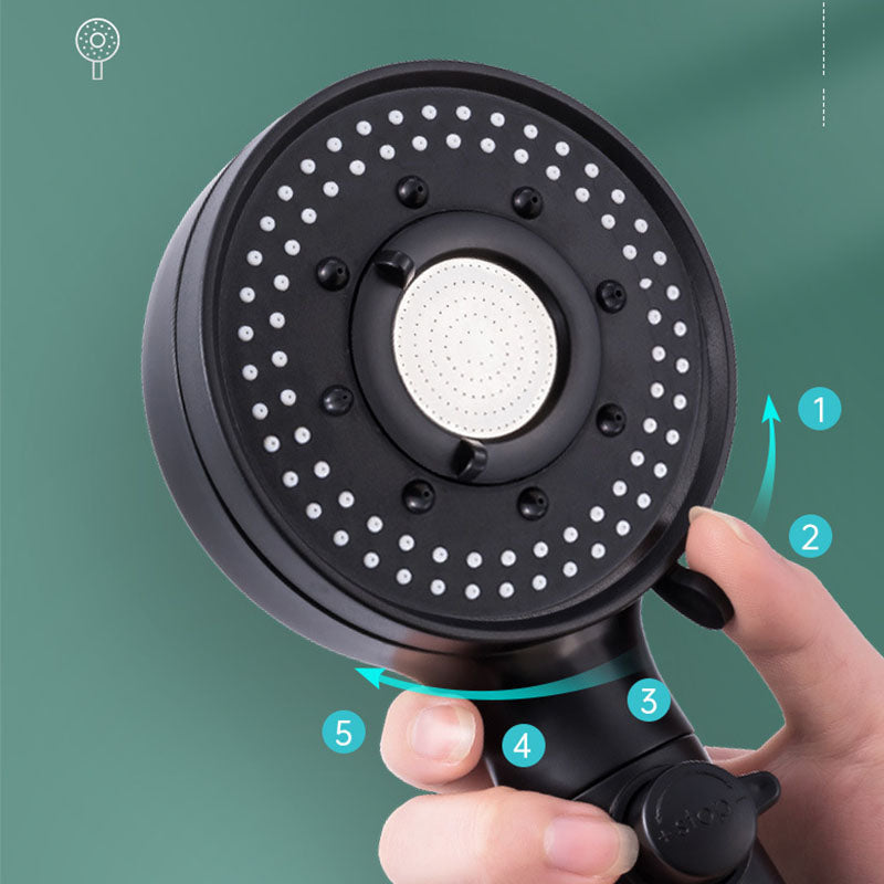 Contemporary Shower Head Combo Hand Shower Plastic Wall Mount Black Shower Head
