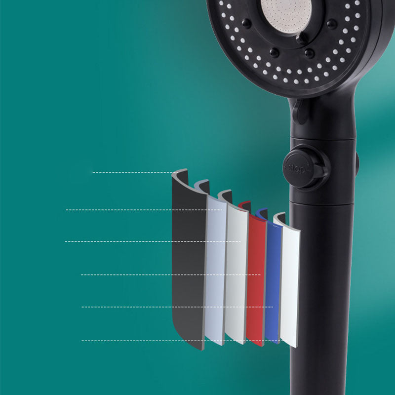 Contemporary Shower Head Combo Hand Shower Plastic Wall Mount Black Shower Head
