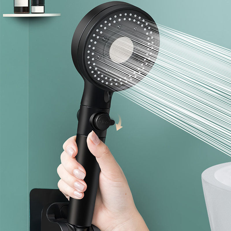 Contemporary Shower Head Combo Hand Shower Plastic Wall Mount Black Shower Head