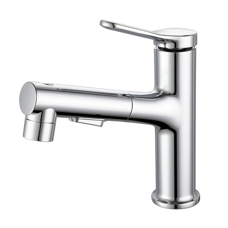 Modern Extendable Sink Faucet Bathroom Faucet Brass 1 Handle Sink Faucet with Water Hose