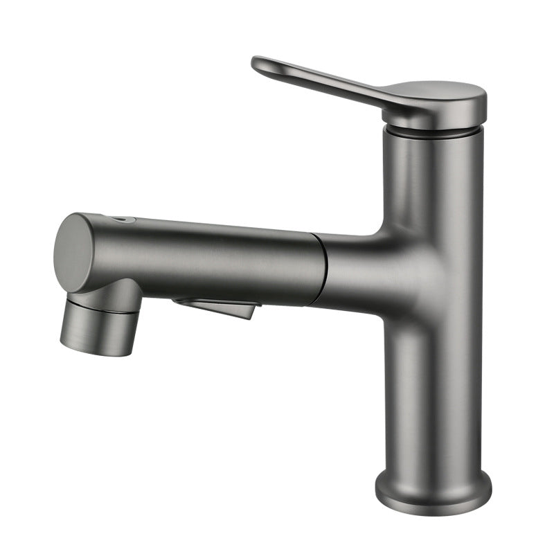 Modern Extendable Sink Faucet Bathroom Faucet Brass 1 Handle Sink Faucet with Water Hose