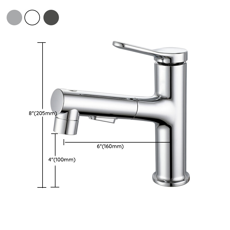 Modern Extendable Sink Faucet Bathroom Faucet Brass 1 Handle Sink Faucet with Water Hose