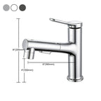 Modern Extendable Sink Faucet Bathroom Faucet Brass 1 Handle Sink Faucet with Water Hose