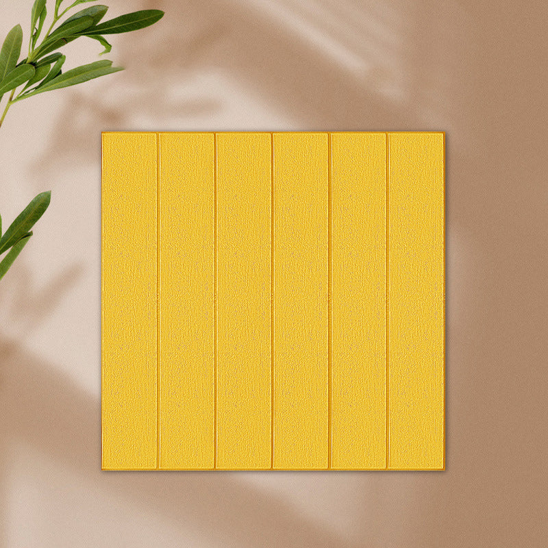 Solid color 3D embossed wall panel waterproof foam interior wall tile