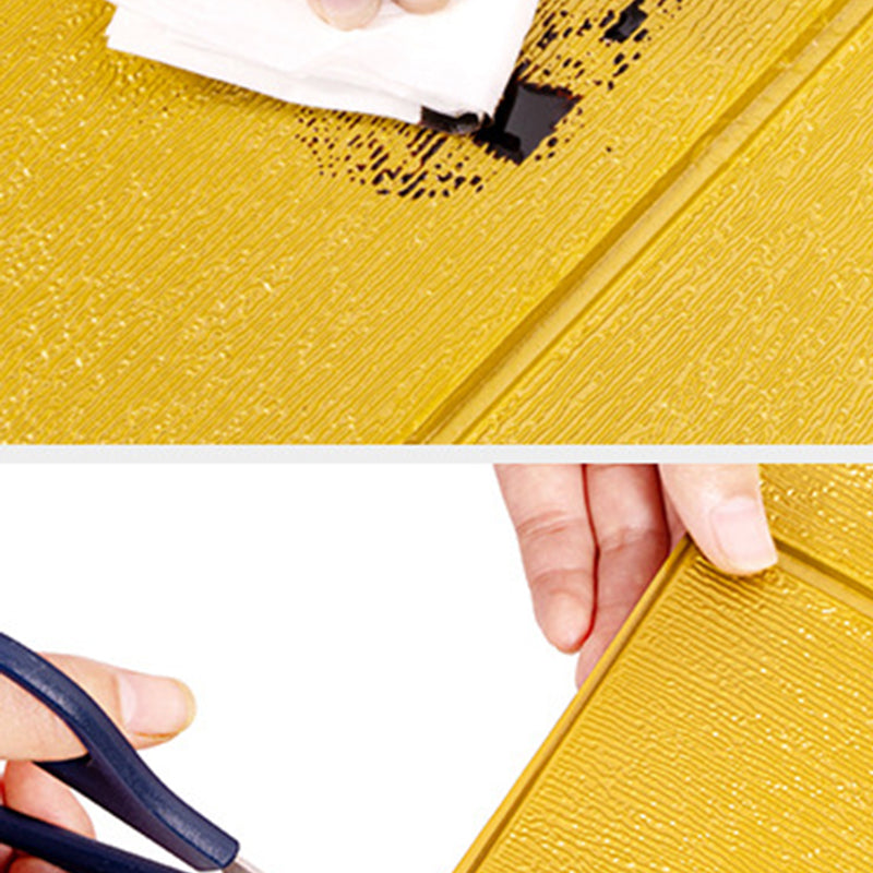 Solid color 3D embossed wall panel waterproof foam interior wall tile