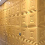 Glam peel and stick wall covering made of foam with 3D embossed panel