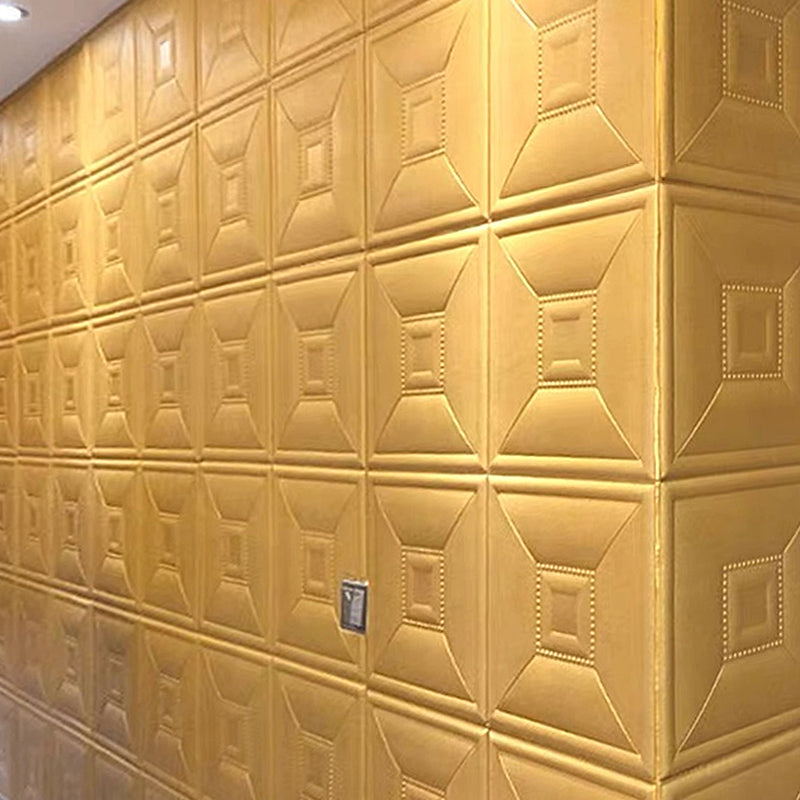 Glam peel and stick wall covering made of foam with 3D embossed panel