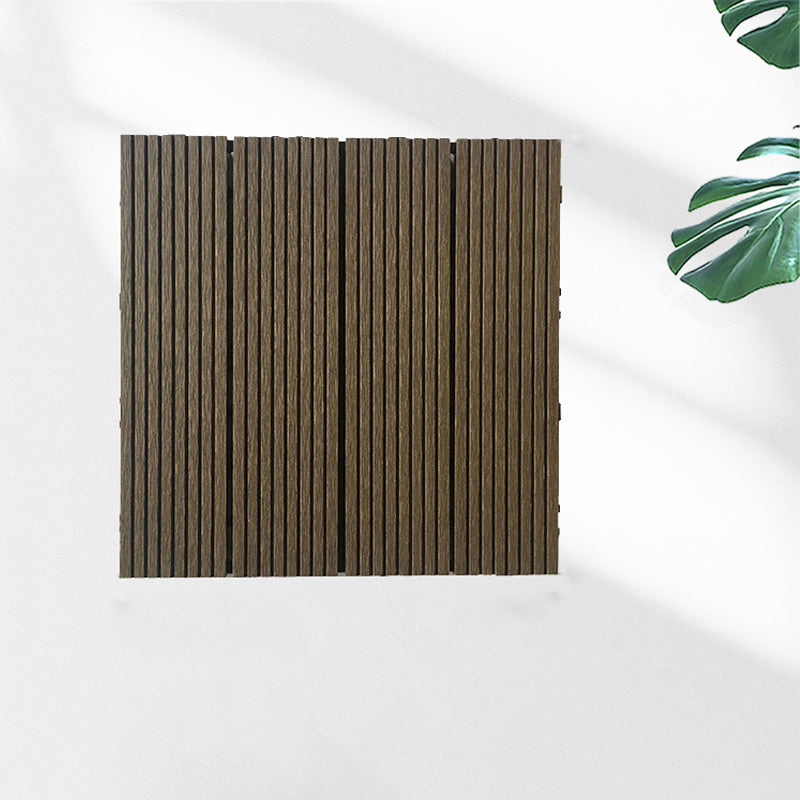 Contemporary Engineered Floor Tile Wire-Brushed Click-Lock Wood Floor for Patio Garden