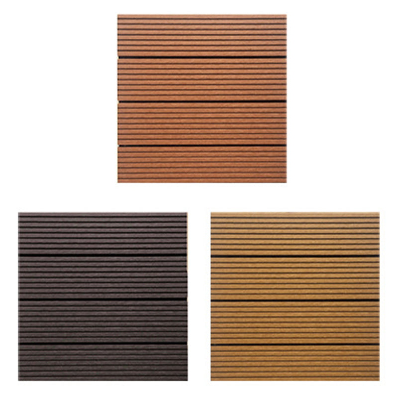 Contemporary Engineered Floor Tile Wire-Brushed Click-Lock Wood Floor for Patio Garden