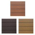Contemporary Engineered Floor Tile Wire-Brushed Click-Lock Wood Floor for Patio Garden