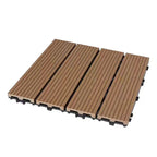 Contemporary Engineered Floor Tile Wire-Brushed Click-Lock Wood Floor for Patio Garden