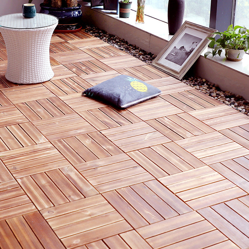 Pine Floor Tile Water Resistant Click-Lock Traditional Wood Floor for Living Room