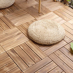 Pine Floor Tile Water Resistant Click-Lock Traditional Wood Floor for Living Room