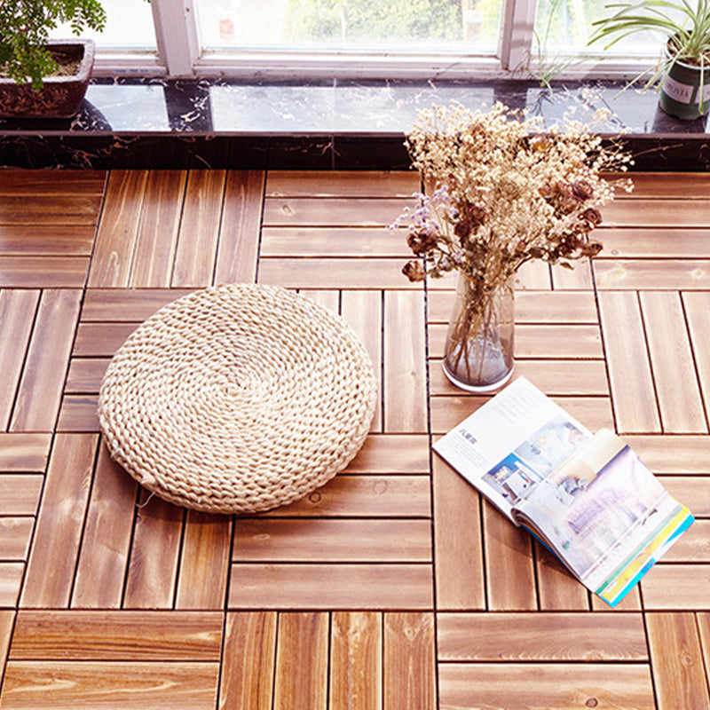 Pine Floor Tile Water Resistant Click-Lock Traditional Wood Floor for Living Room