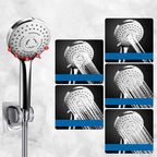 Modern shower combination spray 5 setting patterns handheld shower head with large shower head