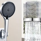 3 Sprays Shower Head Wall Mount Adjustable Spray Pattern Handheld Shower