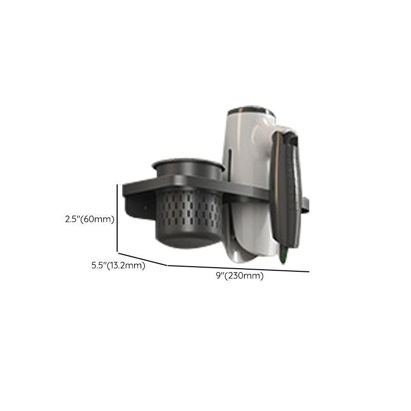 Modern gray bathroom hardware set with bath shelf/towel holder/robe hook/toilet paper holder