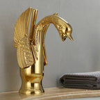 Full brass bathroom sink faucet hot and cold water single handle sink faucet