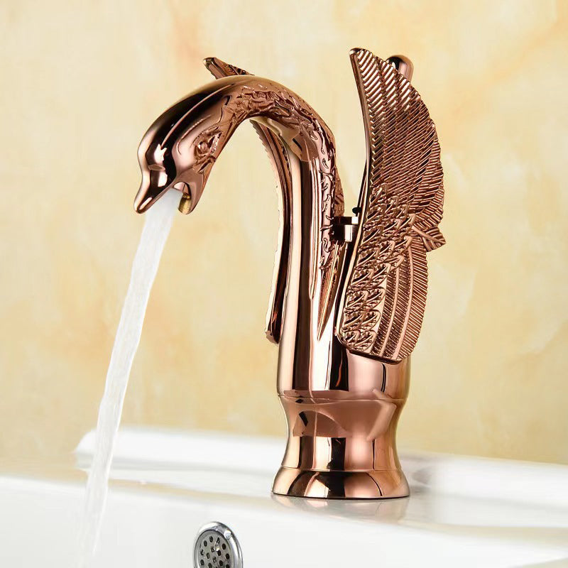 Full brass bathroom sink faucet hot and cold water single handle sink faucet