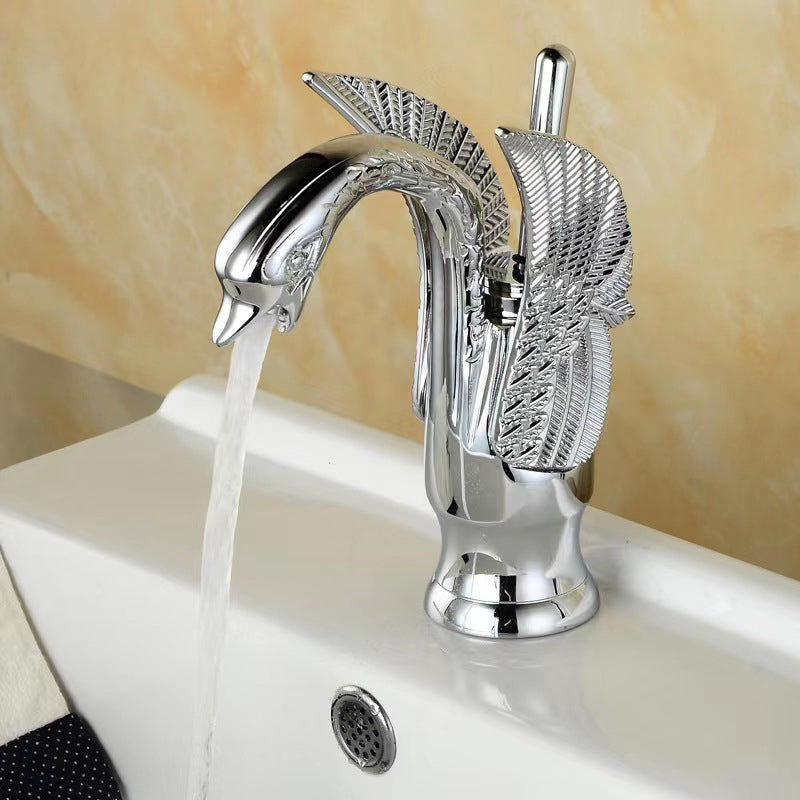 Full brass bathroom sink faucet hot and cold water single handle sink faucet