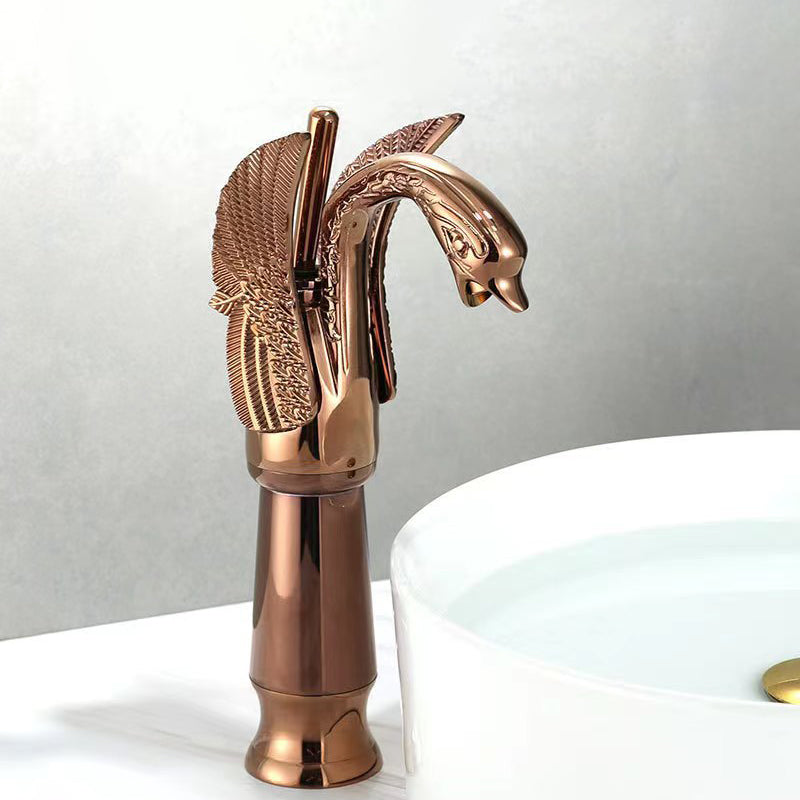 Full brass bathroom sink faucet hot and cold water single lever sink faucet