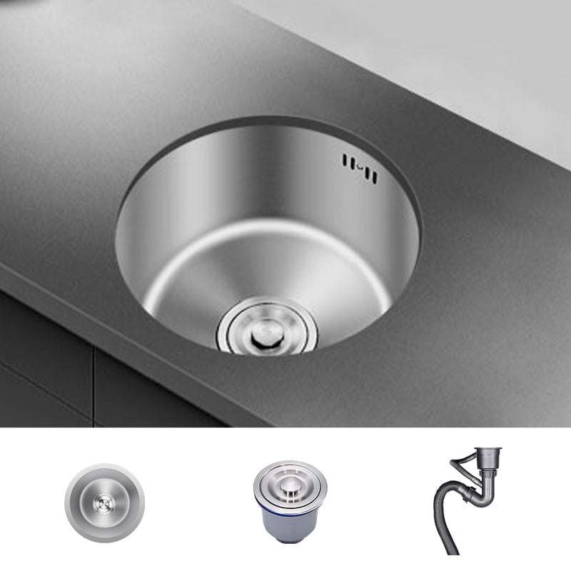 Round Stainless Steel Sink Built-in Sink with Basket Strainer