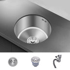 Round Stainless Steel Sink Built-in Sink with Basket Strainer