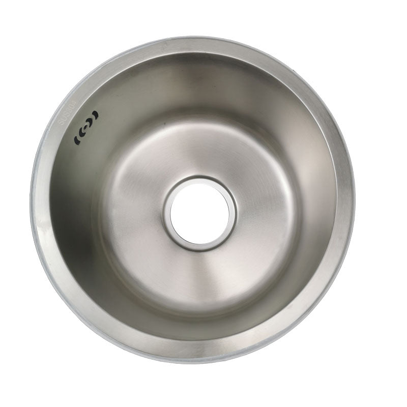 Round Stainless Steel Sink Built-in Sink with Basket Strainer