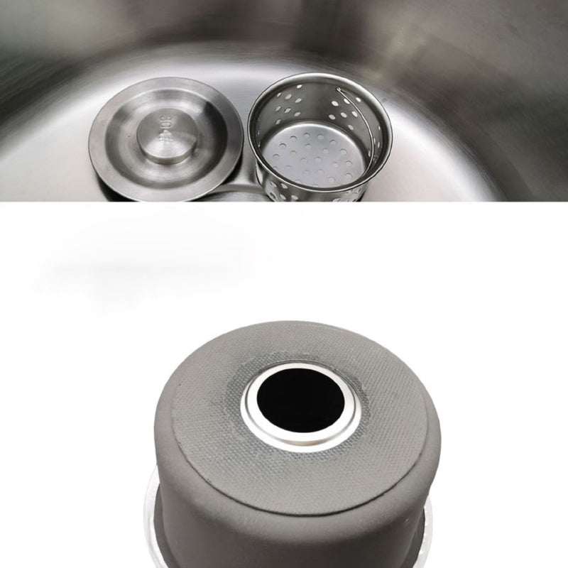 Round Stainless Steel Sink Built-in Sink with Basket Strainer