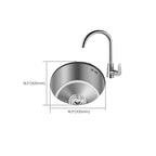 Round Stainless Steel Sink Built-in Sink with Basket Strainer