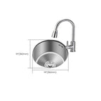 Round Stainless Steel Sink Built-in Sink with Basket Strainer