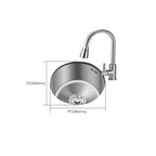 Round Stainless Steel Sink Built-in Sink with Basket Strainer