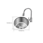 Round Stainless Steel Sink Built-in Sink with Basket Strainer