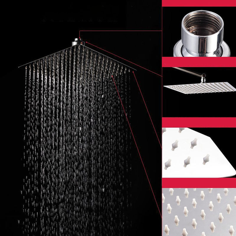 Showerhead Square Wall Mounted Rain Spray Stainless Steel Showerhead