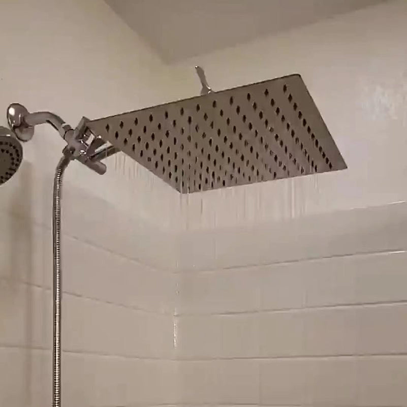 Classic Dual Shower Head Water-efficient Square Metal Dual Shower Head